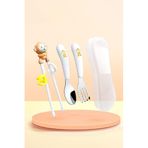 304 Çelik Maymun Bebek Çocuk Kaşık Çatal ve Chopstick Set cin771