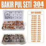 304 Parça Bakır Pul Seti - Karter Tapa Pulu