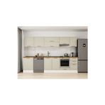 305X210 Cm Klasik Mebran Mutfak Dolabı Beyaz Beyaz M-E80S60S45-1 Mebran | Kumtaşı - Mdf