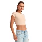 30936 Vücuda Oturan Crop Top-Açık Bej 40