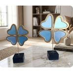 30cm -35cm ebatlarında kırılmaz polyester,2 li yonca figürlü biblo a-1001a