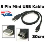 30cm 5 Pin Mini Usb Mp3 Kamera HDD Harddisk Navigasyon Kablosu