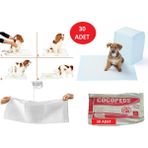 30'lu Çok Renkli Kedi ve Köpek Tuvalet Eğitim Pedi 90X60 Cm, Kullan At Çiş Pedi - Seçenek 1