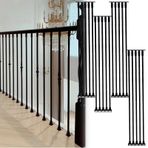 30'lu Paket Siyah Demir Merdiven Korkulukları Modern Villa Merdiven Mili ve Korkuluk İçi Boş Korkuluk Seti Komple Parça ve Ayakkabılarla 140 cm/55 inç Yükseklik
