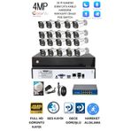 30'lu Ses Kayıtlı Gece Görüşlü İç Dış Mekan Ip Kamera Sistemi Full Set
