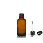 30ml kahverengi cam şişe fırça kapaklı, 12 adet, ecza şişesi, kozmetik şişe, yapıştırıcı şişesi, yağ şişesi