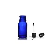30ml mavi cam şişe fırça kapaklı, 12 adet, ecza şişesi, kozmetik şişe, yapıştırıcı şişesi, yağ şişesi