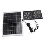 30W Güneş Paneli Powered Havalandırma Fanı, Çift Anahtar Kontrollü Abs Solar Çift Fan Kiti Ve Açıkça İçin Temperli Cam Laminat