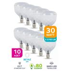 30W Kristal Tasarruflu E27 Beyaz Işık Torch Led Ampul 10 Adet