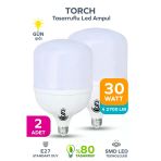 30W Tasarruflu E27 Sarı Işık Torch Led Ampul 2 Adet