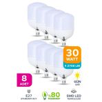 30W Tasarruflu E27 Sarı Işık Torch Led Ampul 8 Adet