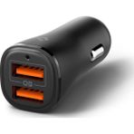 30W Usb-A 2 Port Araç Içi Hızlı Şarj Aleti 18W + 12W Akım Korumalı Güç Adaptörü Çakmaklık & & iPad Type-C Pd EV302 - ACP08700 - 00-Siyah - Beyaz