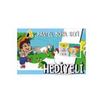 30X120 Boyama Rulosu Yaman Çiftlik Hayatı + Adel 12'li Pastel Boya Kalemi