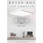 30X30 cm Beyaz LED Panel Armatür, Çok Amaçlı, Enerji Tasarruflu, Modern Tasarım - Ahşap - Bej - Siyah - Seçenek 1