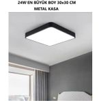 30X30 cm Kare Sarı Işık Büyük Boy Tavan Avizesi, Salon, Ofis, Balkon Için Ideal - Altın - Seçenek 1