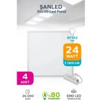 30X30 Led Panel 24W Beyaz Işık 6500 - 4 Adet
