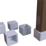 30x30 Mm Kare Pvc Sandalye Profil Ayak Pabucu Sessiz Yumuşak - Beyaz (4 Adet)