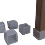 30x30 Mm Kare Pvc Sandalye Profil Ayak Pabucu Sessiz Yumuşak - Şeffaf (4 Adet)