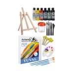 30X30 Tuval Seti 1 Paket Masa Ustu Sovale Monalisa Akrilik Boya Plastik Spatula Resim Fircasi Palet Ponpon Sunger Firca