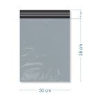 30X38+5CM Cepsiz Kargo Poşeti - Gri - 300 Adet