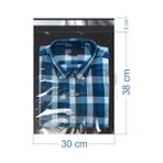 30X38+5CM Tek Taraf Şeffaf Kargo Poşeti - 300 Adet - Şeffaf - Siyah