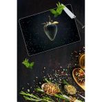 30X40 Cm Cam Kesme Tahtası Altın Çilek
