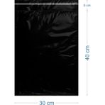 30X40+5CM Lüx Mat Siyah Cepsiz Kargo Poşeti - 100 Adet