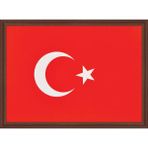 30X45 cm Türk Bayrağı Mdf Çerçeveli Portre Tablo Pano PAN407 - Ahşap - Beyaz - Seçenek 1