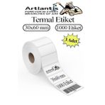 30x60 mm Barkod Etiketi Yapışkanlı 3 Adet Rulo Etiket Termal Barkot Terazi Etiketi 1000 li Barkod Yazıcılarına Uyumludur