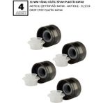 31 mm Vidalı Kilitli Siyah Plastik Kapak Akıtıcılı (Zeytinyağı Kapak - Akıtıcılı) - 31,5/24 Drop Stop Plastik Kapak