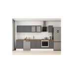 310X210 Cm Klasik Mebran Mutfak Dolabı Beyaz M-E90S60S40-3 Mebran | Antrasit - Suntalam