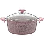 3110 - 2 Parça, Bio Granit, 18X10 cm - 2,0 Litre Derin Tencere, Gri Gövde, Gri Detay - 18 X 10 Cm - 2,0 Litre
