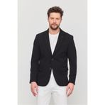 3115 Erkek Siyah Esnek Likralı Pamuk Karışımlı Slim Fit İlkbahar-Yaz Spor Blazer Ceket Siyah 66