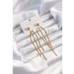 316L Çelik Altın Renk İtalyan Model Topçuk Küpe - TJ-BKP9491