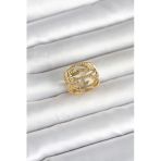 316L Çelik Gold Renk Başak Model Kadın Yüzük 5886