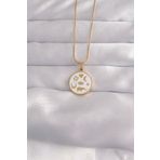 316L Çelik Gold Renk Beyaz Mineli Karışık Figürlü Tarot Kolye - Tj-Bko9041