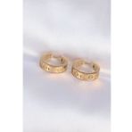 316L Çelik Gold Renk Cartier Model Halka Küpe