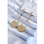 316L Çelik Gold Renk Çyrek Model Kadın Küpe - TJ-BKP8017