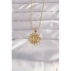 316l Çelik Gold Renk Güneş Figür Vintage Kolye - Tj-bko9060