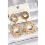 316L Çelik Gold Renk Güneş Model Kadın Küpe - Tj-Bkp9712