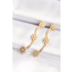 316L Çelik Gold Renk İtalyan Zincir Papatya Küpe - EBJ240521W24113
