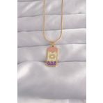 316L Çelik Gold Renk Karışık Mineli Ay Figür Tarot Kolye - TJ-BKO9032