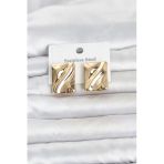 316L Çelik Gold Renk Plaka Model Kadın Küpe Tj-Bkp11806