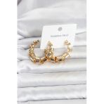 316L Çelik Gold Renk Spiral Halka Kadın Küpe Tj-Bkp11823