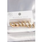 316L Çelik Gold Renk Üçgen Halka Model Kadın Küpe Seti - Tj-Bkp10390