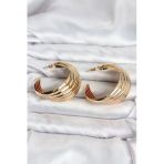 316L Çelik Gold Renk Yarım Halka Model Kadın Küpe - Tj-Bkp11502