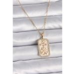 316L Çelik Gold Renk Zincir Yengeç Burcu Zirkon Taşlı Kadın Kolye - TJ-BKO9467