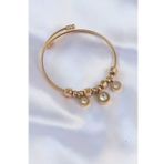 316L Celik Gold Renk Zirkon Tasli Cartier Model Charm Bileklik - Tj-Bb6089