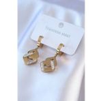 316L Çelik Gold Renk Zirkon Taşlı Kadın Küpe - TJ-BKP7703