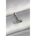 316L Çelik Gümüş Renk Mavi Zirkon Taşlı Tragus Piercing 5886